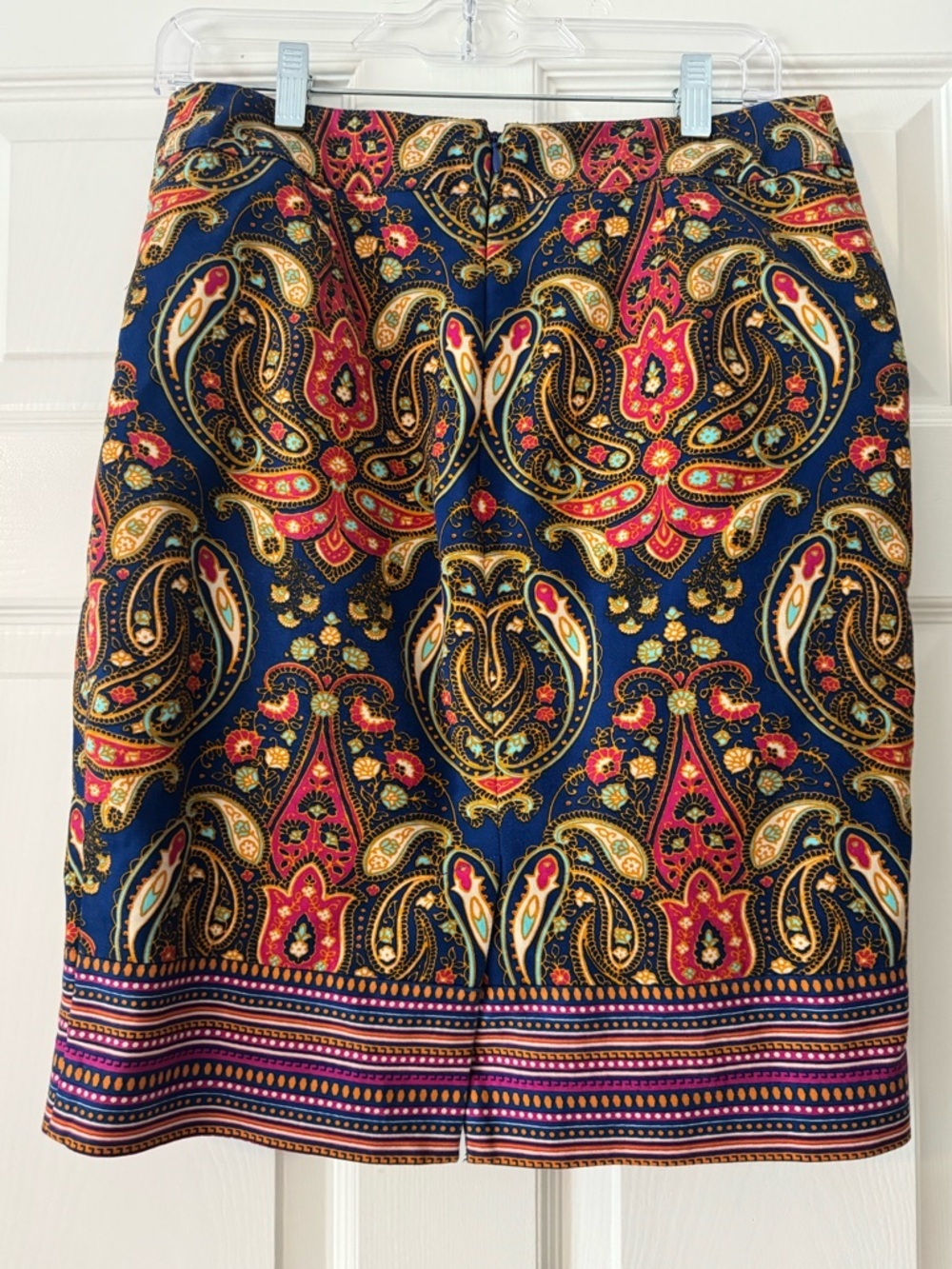 Merona Blue Paisley Pencil Skirt with Red and Gold Accents - Picture 3 of 4